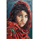 rugs modern Mavi Kırmızı Temalı Soyut Kadın Portre Desenli Kreatif Modern Dekoratif Halı 3580, 80 x 200