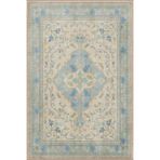 rugs modern Mavi Krem Yıldızlı Geometrik Desenli Yıkanabilir Dokuma Taban Halı Miravip8084, 150 x 150