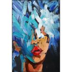 rugs modern Mavi Saçlı Kız Çocuğu Desenli Dekoratif Ve Dokuma Taban Yıkanabilir Halı Miravip8842, 100 x 100
