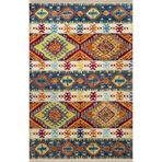 rugs modern Mavi Sarı Temalı Çok Renkli Geleneksel Motif Etnik Desenli Vintage Dekoratif Halı 1935, 155 x 230
