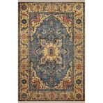 rugs modern Mavi Sarı Temalı Geleneksel Motif Etnik Desenli Kreatif Vintage Dekoratif Halı 2614, 140 x 200