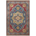 rugs modern Mavi Sarı Temalı Geleneksel Motif Etnik Desenli Kreatif Vintage Dekoratif Halı 2767, 100 x 300