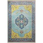rugs modern Mavi Sarı Temalı Geleneksel Motif Etnik Desenli Kreatif Vintage Dekoratif Halı 2778, 80 x 300