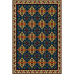 rugs modern Mavi Sarı Temalı Geleneksel Motif Etnik Desenli Saçaklı Vintage Dekoratif Halı 4645, 120 x 180
