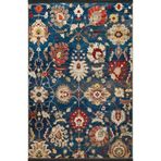rugs modern Mavi Temalı Çok Renkli Etnik Çiçek Desenli Kreatif Vintage Dekoratif Halı 2383, 80 x 150