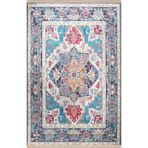 rugs modern Mavi Temalı Çok Renkli Geleneksel Motif Etnik Desenli Kreatif Vintage Dekoratif Halı 2041, 100 x 250