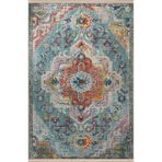 rugs modern Mavi Temalı Geleneksel Motif Etnik Çiçek Desenli Kreatif Vintage Dekoratif Halı 2871, 80 x 300