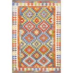 rugs modern Mavi Tonlarında Etnik Desenli ve Geometrik Dokuma Taban Halı 4166, 140 x 200