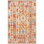 rugs modern Mavi Turuncu Temalı Geleneksel Motif Desenli Vintage Dekoratif Halı 1963, 80 x 240