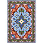 rugs modern Mavi Turuncu Temalı Geleneksel Motif Desenli Vintage Dekoratif Halı 3545, 80 x 300