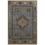 rugs modern Mavi Turuncu Temalı Geleneksel Motif Etnik Desenli Saçaklı Vintage Dekoratif Halı 3153, 80 x 150
