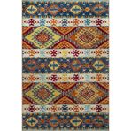 rugs modern Mavi Turuncu Temalı Geleneksel Motif Karma Şekil Desenli Vintage Dekoratif Halı 2281, 100 x 200
