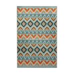 rugs modern Mavi Turuncu Temalı Geometrik Etnik Motifler Desenli Vintage Dekoratif Halı 5272, 100 x 200