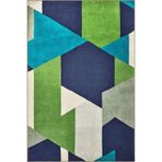 rugs modern Mavi Yeşil Temalı Üçgen Geometrik Desenli Modern Dekoratif Halı 3424, 80 x 200