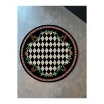 rugs modern Mira 1037 Yuvarlak Dama Desen Çiçekli Dokuma Taban Halı, 120 x 120