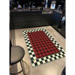 Rugs Modern mira 1074 Kırmızı Ekose ve Dama Desenli Dokuma Taban Halı - 120 x 180