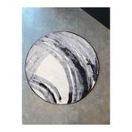 rugs modern Mira 1075 Gri Soyut Desenli Yuvarlak Dokuma Taban Halı, 80 x 80