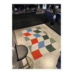 rugs modern Mira 1101 Yeşil Mavi Kırmızı Dama Temalı Renkli Dokuma Taban Halı, 80 x 150