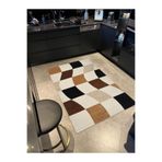 rugs modern Mira 1102 Kahverengi Siyah Ve Bej Dama Temalı Çok Renkli Dokuma Taban Halı, 155 x 230