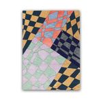 rugs modern Mira 1150 Çok Renkli Dama Desenli Dokuma Taban Halı, 100 x 300