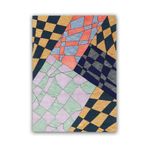rugs modern Mira 1150 Çok Renkli Dama Desenli Dokuma Taban Halı, 80 x 200