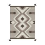 rugs modern Mira 1178 Bej Kahverengi Etnik Desenli Püsküllü Dokuma Taban Halı, 80 x 200