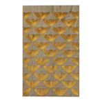 rugs modern Mira 1204 Sarı Kuşlar Figürlü Gri Desenli Baskılı Halı, 155 x 230