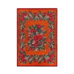 rugs modern Mira 1215 Karabağ Kırmızı Gelincik Temalı Baskılı Dokuma Taban Halı, 155 x 230