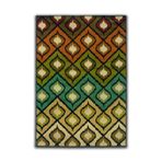 rugs modern Mira 1221 Etnik Siyah Taba Yeşil Geometrik Baskılı Dokuma Taban Halı, 100 x 200