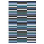 rugs modern Mira 934 Lacivert Gri Çizgili Geometrik Desenli Çok Renkli Dokuma Taban Halı, 100 x 300