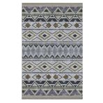 rugs modern Mira 939 Gri Etnik Desenli Çok Renkli Dokuma Taban Halı, 155 x 230