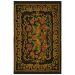 rugs modern Mira 945 Karabağ Vintage Görünüm Siyah Saçaklı Dokuma Taban Halı, 80 x 300
