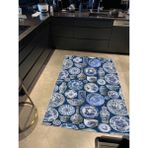 Rugs Modern mira 956 Blue Blanc Tabak Vazo Temalı Lacivert Mavi Dokuma Taban Halı - 120 x 180