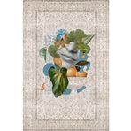 rugs modern Mira Bej Vintage Yaprak ve Sütun Figürlü Dokuma Taban Dekoratif Halı Mira 1480, 80 x 150