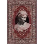 rugs modern Mira Heykel Figürlü Bordo Vintage Dokuma Taban Dekoratif Halı Mira 1478, 150 x 300