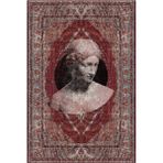 Rugs Modern Mira Heykel Figürlü Bordo Vintage Dokuma Taban Dekoratif Halı Mira 1478 - Renkli - 75 x 300 cm