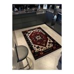 rugs modern Mira Vintage Bordo Bej Geleneksel Temalı Çiçek Desenli Dokuma Taban Yıkanabilir Halı Miravintage07, 150 x 150