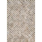 rugs modern Modern Kareli Kahverengi Geometrik Temalı Desenli Dekoratif Ve Yıkanabilir Halı Miravip9315, 100 x 100