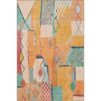 rugs modern Modern Turuncu Renkli Desenli Yıkanabilir Dokuma Taban Halı Miravip8099, 150 x 150