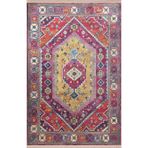rugs modern Mor Turuncu Temalı Çok Renkli Geleneksel Motif Etnik Desenli Vintage Dekoratif Halı 2040, 80 x 150