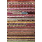 rugs modern Mor ve Karışık Renkli Çizgi Geometrik Desenli Dokuma Taban Halı 4097, 140 x 200