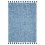 rugs modern Moroccan 9007 Mavi Renkli Hasır Görünüm Mavi Püsküllü Modern Kilim, 77 x 150