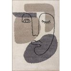 rugs modern Paspas Yüz Temalı Desenli Dokuma Taban Halı ve Yıkanabilir Halı miravip10365, 75 x 240
