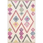 rugs modern Pembe Bej Temalı Geometrik Kare Desenli Modern Dekoratif Halı 1952, 80 x 200