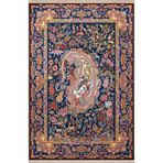 rugs modern Pembe Lacivert Temalı Geleneksel Motif Etnik Çiçek Desenli Kreatif Vintage Dekoratif Halı 2587, 100 x 200
