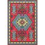rugs modern Red Blue Geometrik Desenli Dekoratif ve Dokuma Taban Yıkanabilir Halı miravip8860, 140 x 200