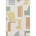rugs modern Renkli Etnik Desenli Yıkanabilir Dekoratif Halı Miravip8051, 100 x 100