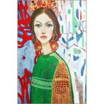 rugs modern Renkli Etnik Kadın Desenli Dekoratif Ve Dokuma Taban Halı 4226, 100 x 100