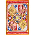 rugs modern Renkli Tonlarında Geometrik Desenli Dokuma Taban Halı 3740, 120 x 120