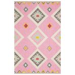 rugs modern Rustik 4025 Açık Pembe Etnik Desen Kilim, 120 x 180